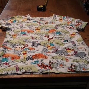 Disney Winnie the Pooh scrub top size M EUC